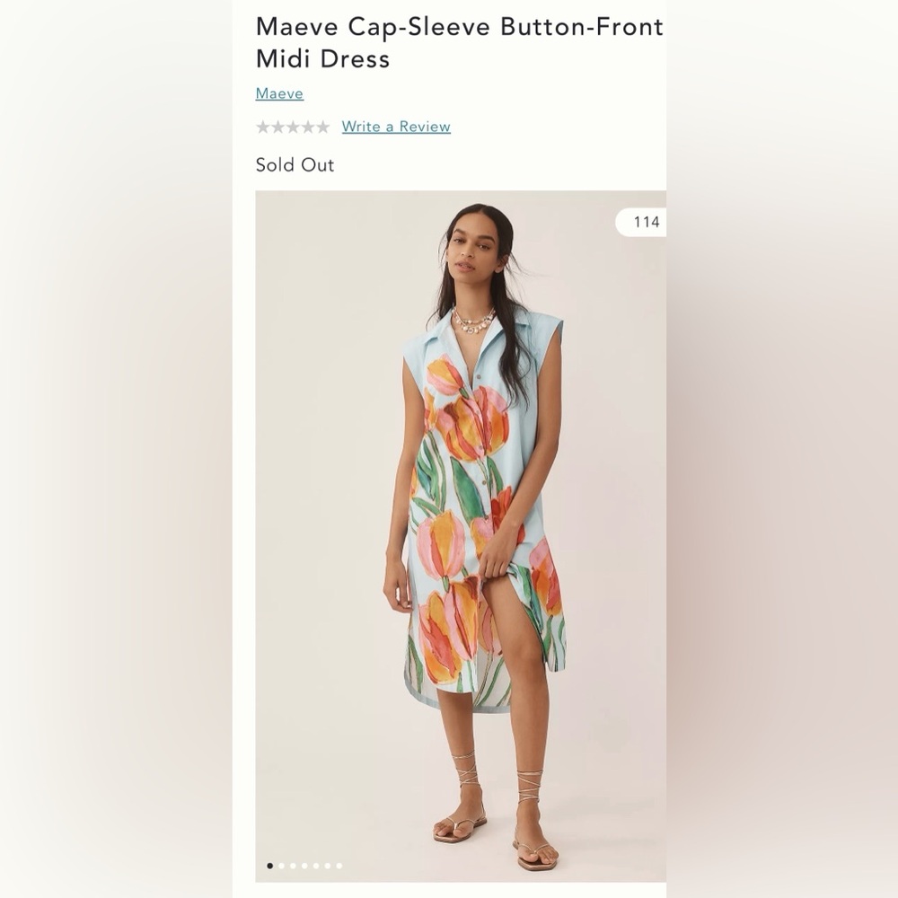 Anthropologie Maeve Lillian cap sleeve dress